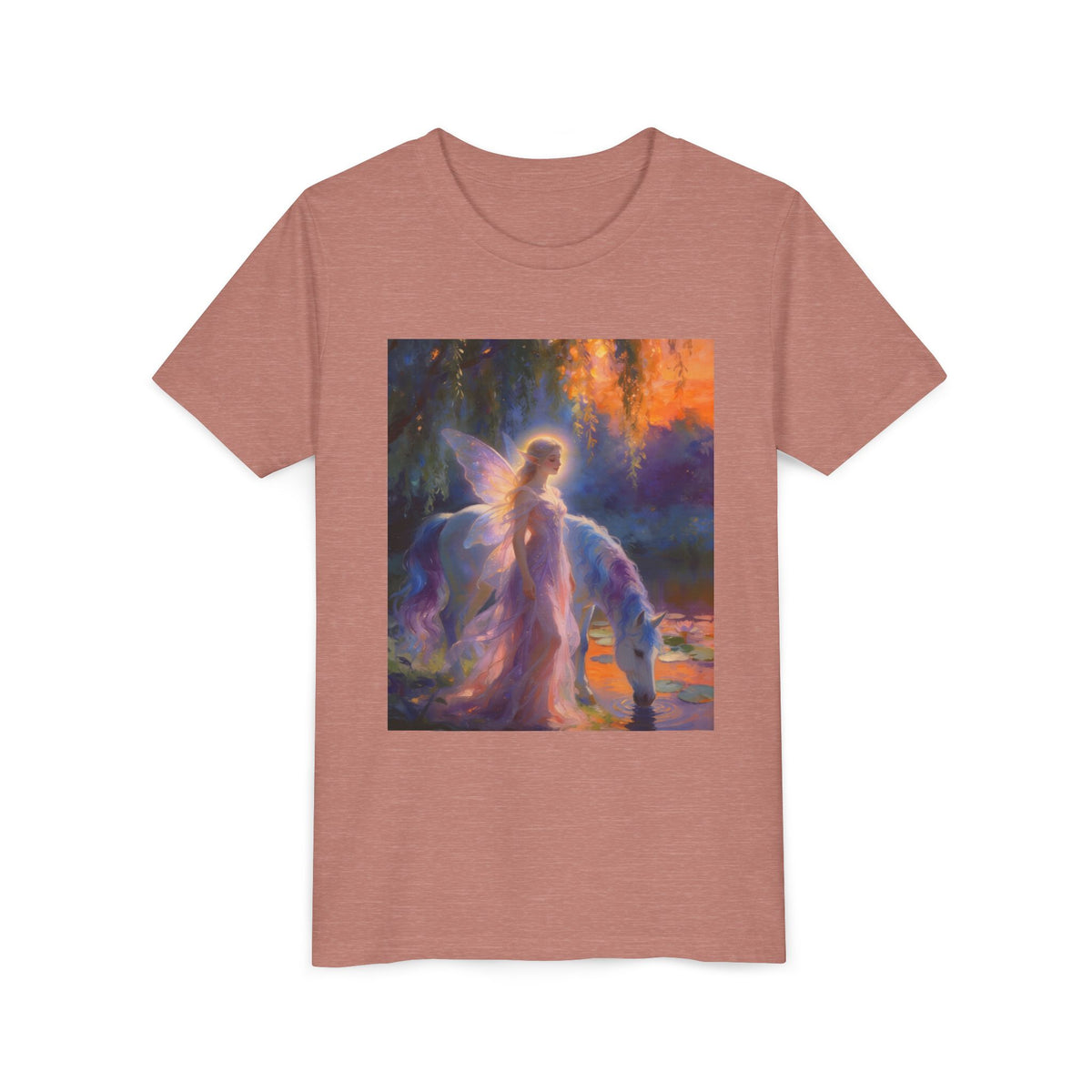 Fairy and Unicorn Youth Tee — Magical Fantasy Kids T-Shirt
