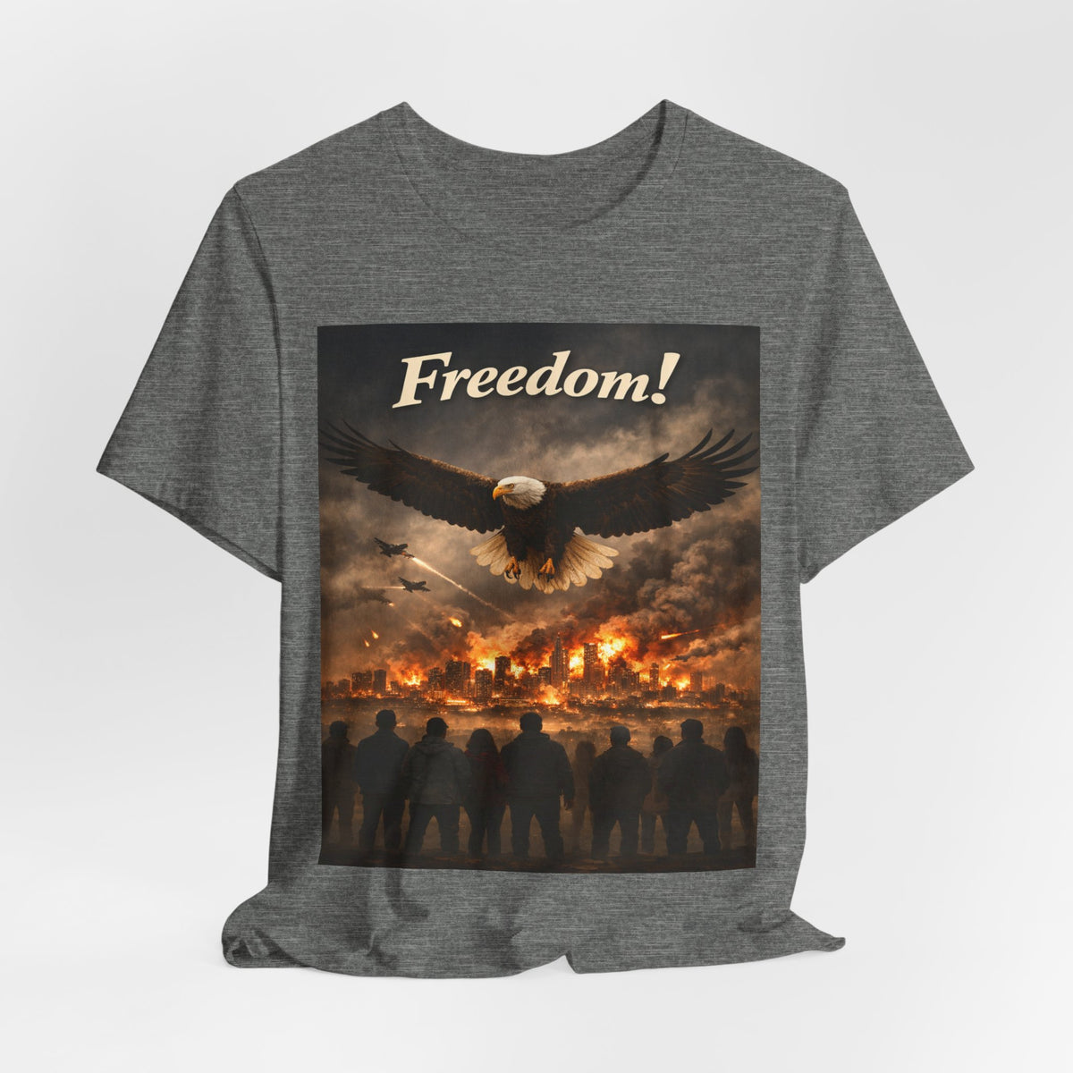 Freedom Eagle T-Shirt — Patriotic Bald Eagle & Crowd Graphic Tee
