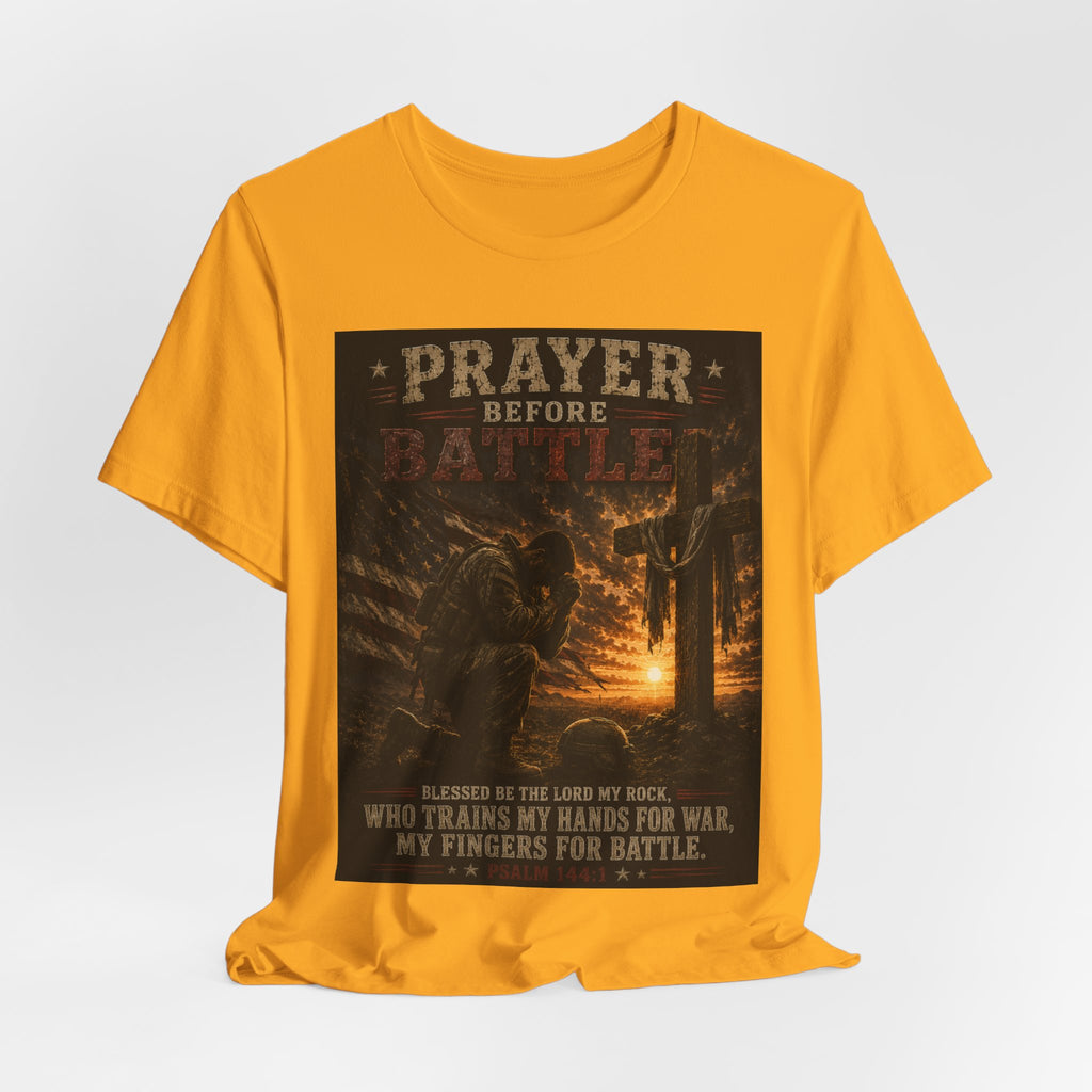 Prayer Before Battle T-Shirt — Christian Military Faith Tee