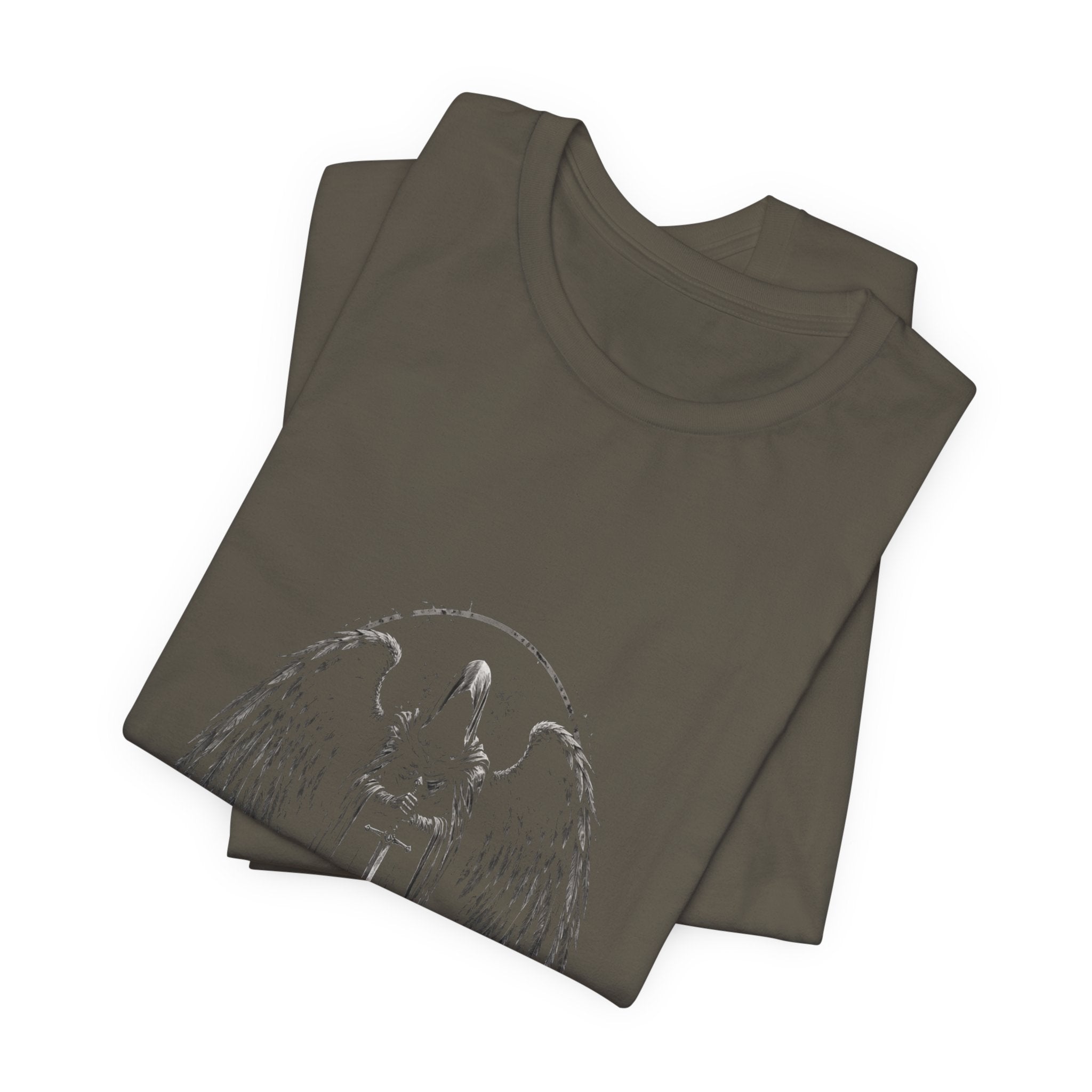 Guaediand Angel Wings Tee — Gothic Guardian Angel Short Sleeve Shirt