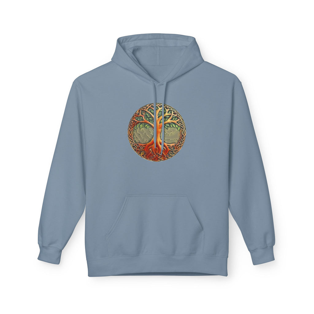 Yggdrasil Tree of Life Cotton Hoodie — Vintage Botanical Forest Graphic