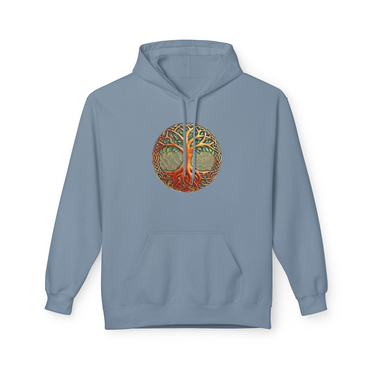 Yggdrasil Tree of Life Cotton Hoodie — Vintage Botanical Forest Graphic