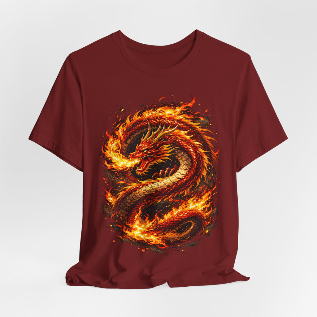 Flaming Dragon T-Shirt — Fiery Eastern Dragon Graphic Tee