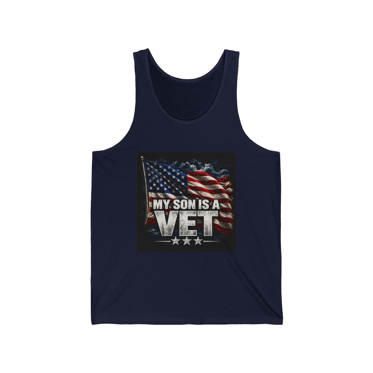My Son Is A Vet Tank Top – Patriotic American Flag Veteran Pride