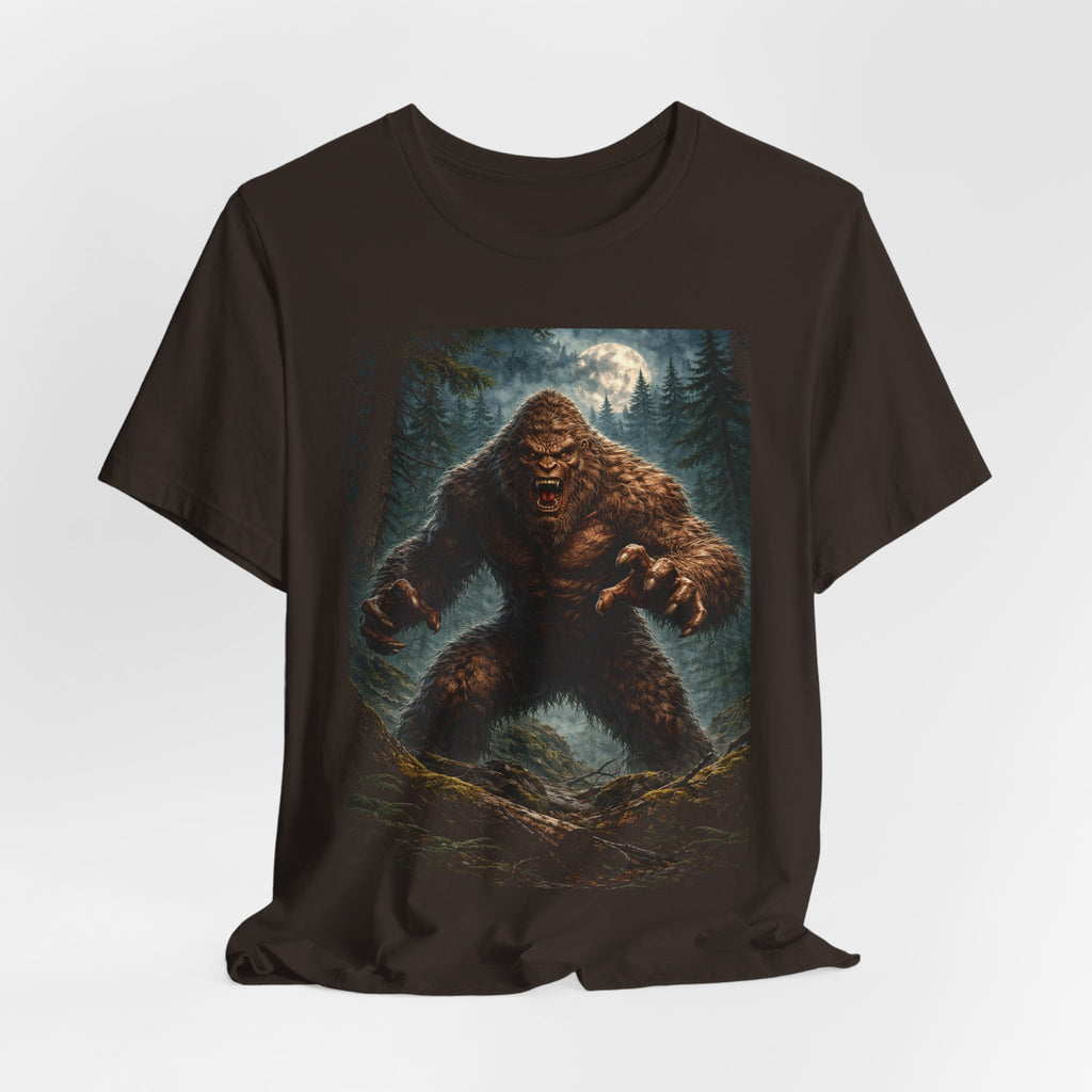 Bigfoot Monster Graphic T-Shirt — Sasquatch Forest Night Tee