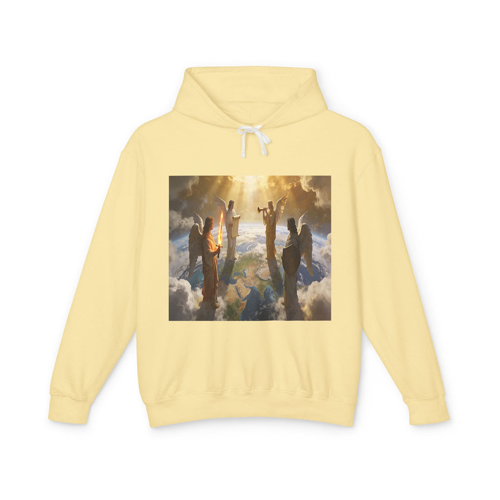 The Seven Trumpets-Angel Choir Hoodie — Heavenly Light Spiritual Graphic Pullover
