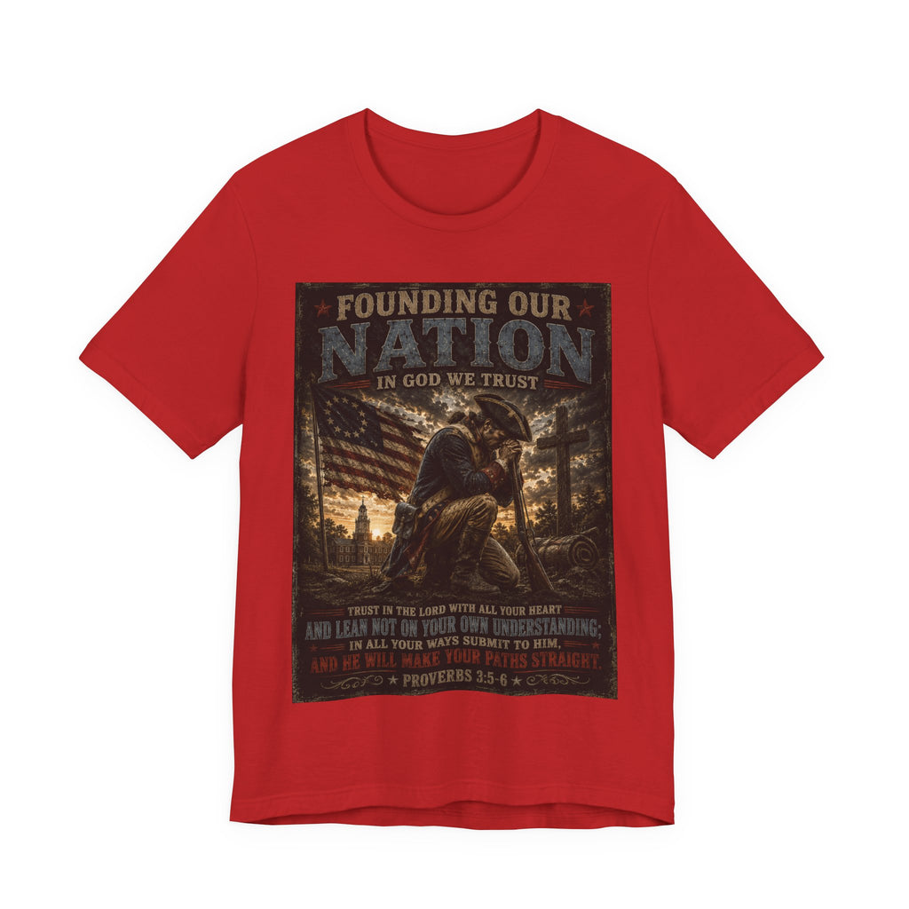 Founding Our Nation Eagle T-Shirt — "In God We Trust" Patriotic Christian Tee