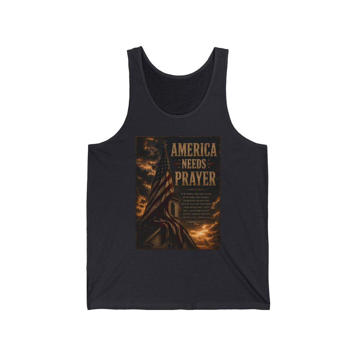 America Needs Prayer Tank Top — Religious Patriot Prayer Graphic Tank
