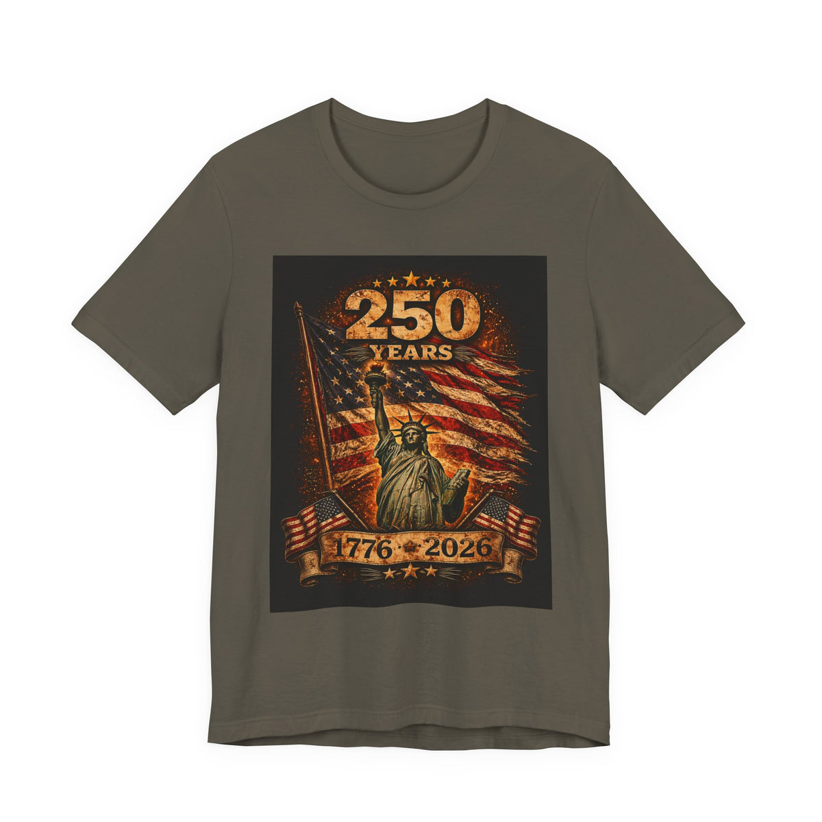 250 Years USA Liberty T-Shirt – 1776-2026 American Flag & Statue of Liberty Tee