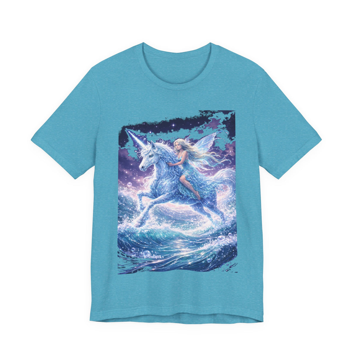 Mystical Unicorn Rider T‑Shirt – Fantasy Pegasus Night Sky Graphic Tee