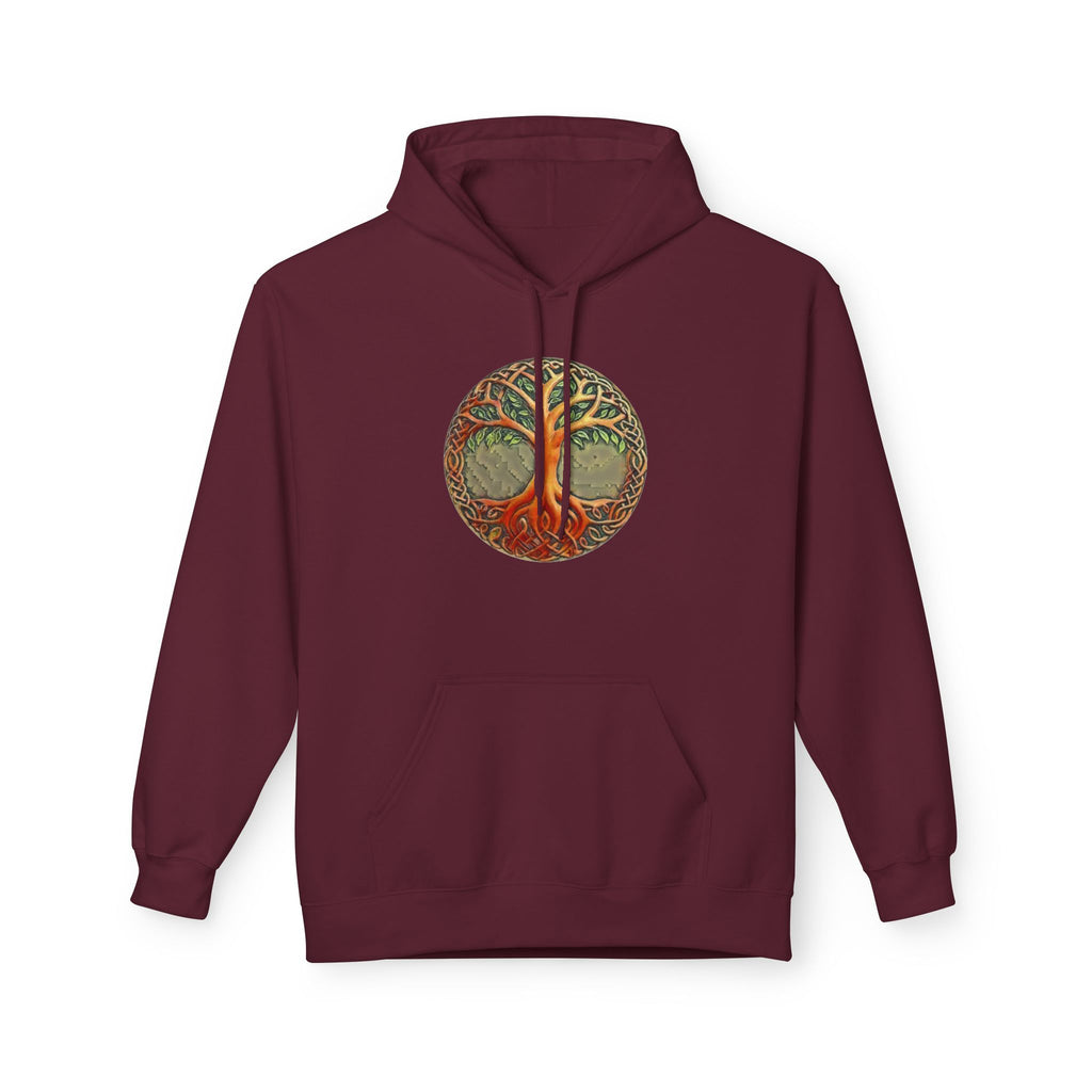Yggdrasil Tree of Life Cotton Hoodie — Vintage Botanical Forest Graphic