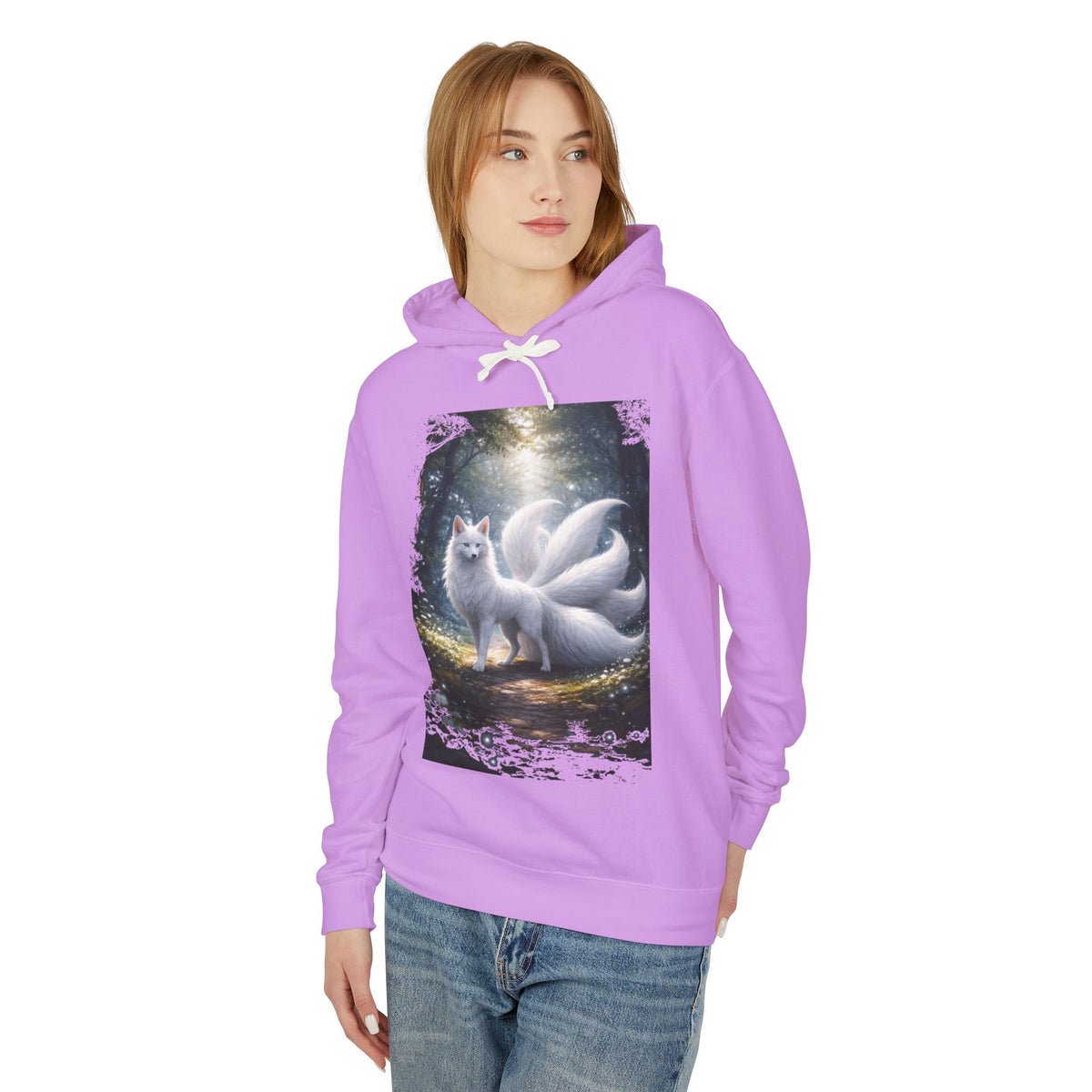 Kitsune Forest Hoodie — Mystical Nine-Tailed Fox Sweatshirt