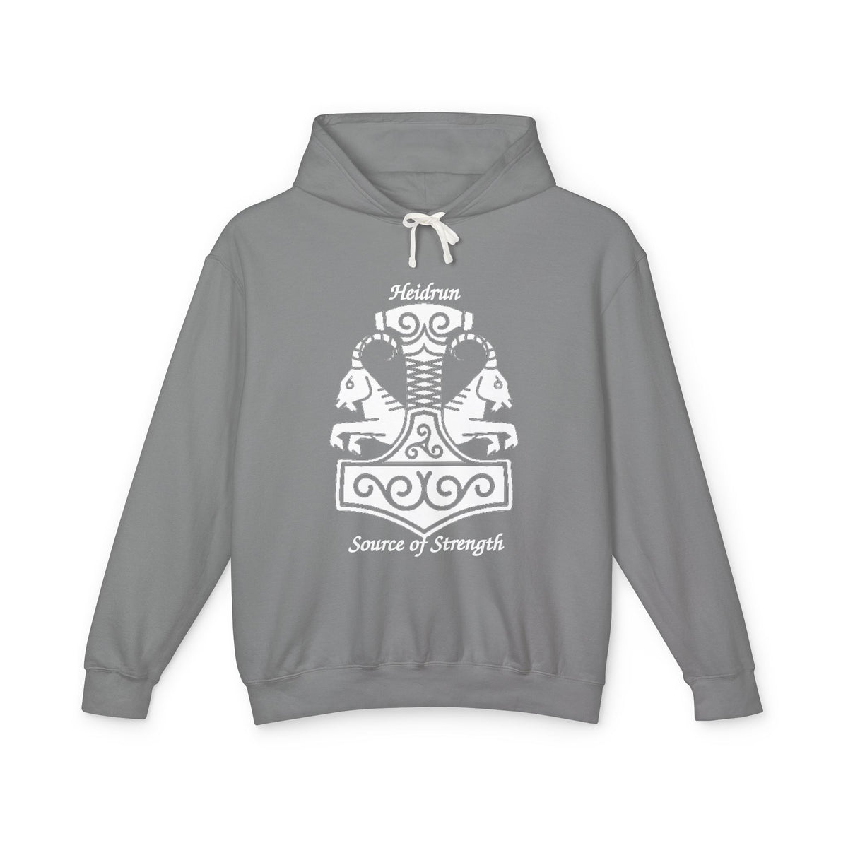 Heidrun Viking Shield Hoodie – 'Heidrun Source of Strength' Norse Mythology Sweatshirt