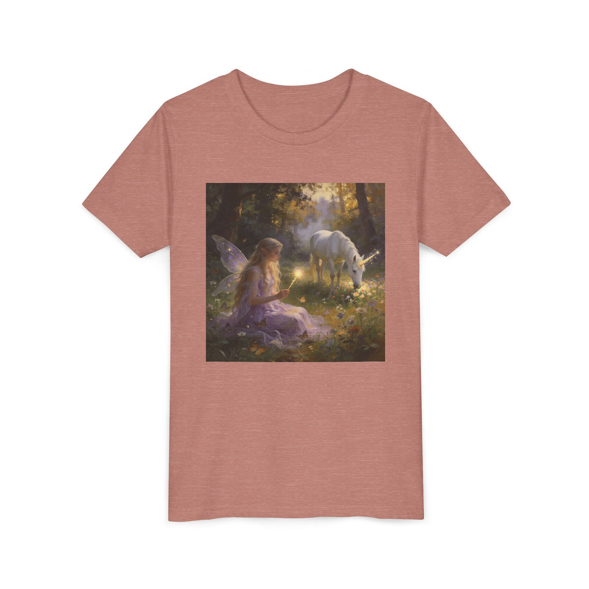 Youth Tee — Fairy and Unicorn Enchanted Forest Design