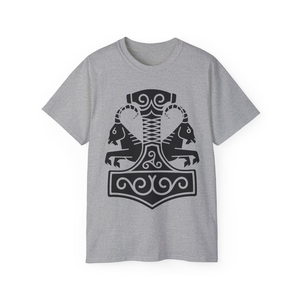 The Goat – Heidrun, The Source of Strength Cotton T-Shirt — Norse Viking Horse Motif Tee