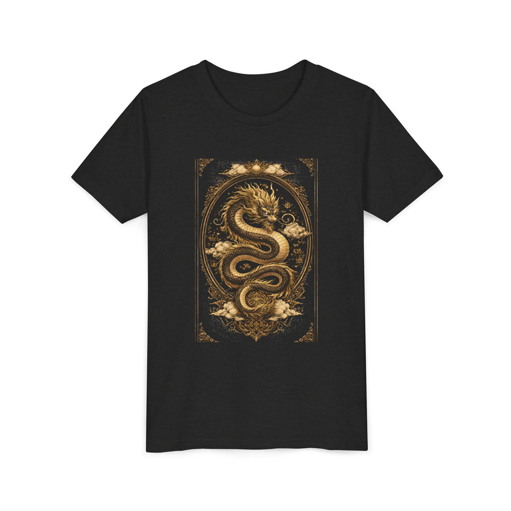 Tee-Gold Dragon Vintage Art Graphic Shirt