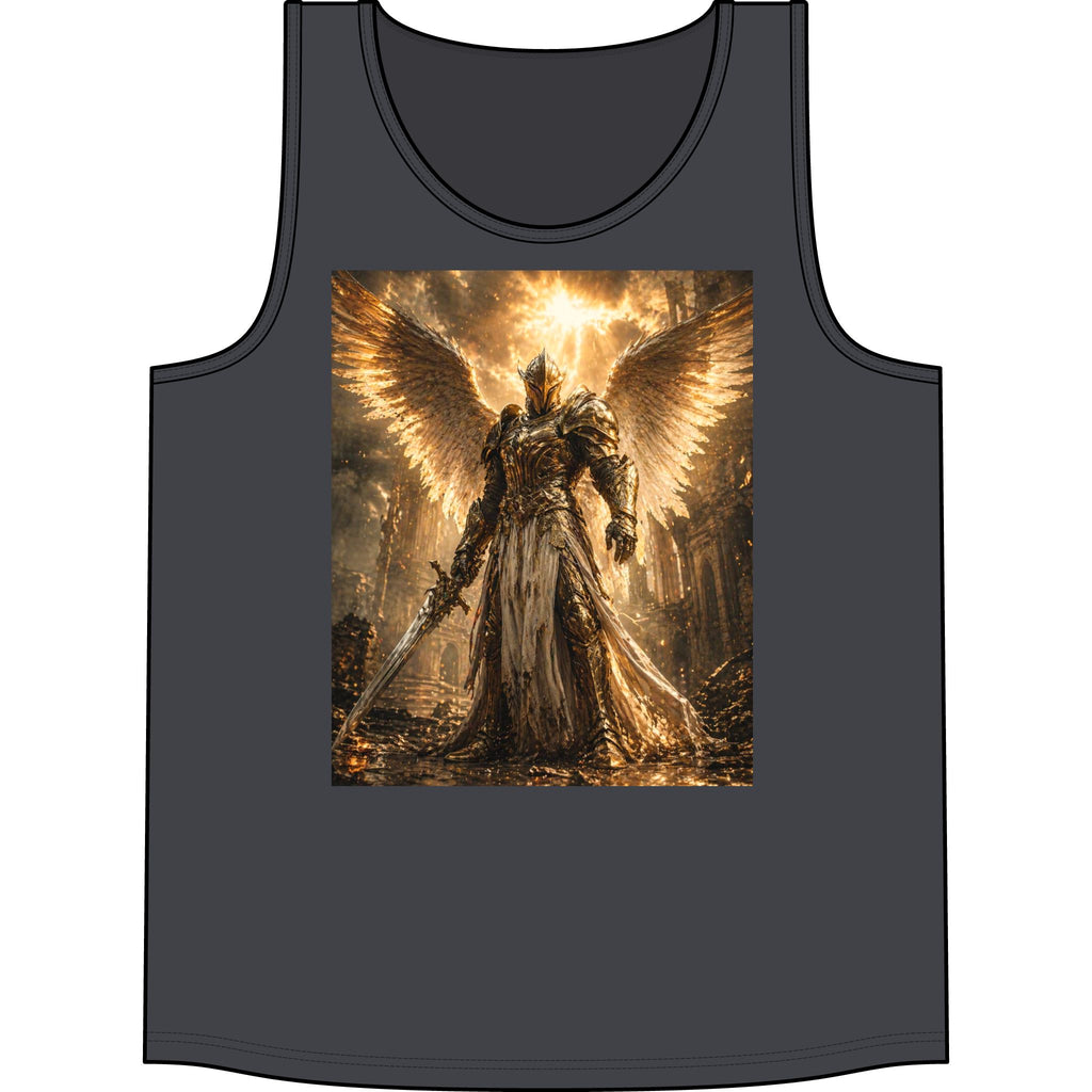 Guardian Angel Warrior Tank Top — Golden Fantasy Armor Concert Tee