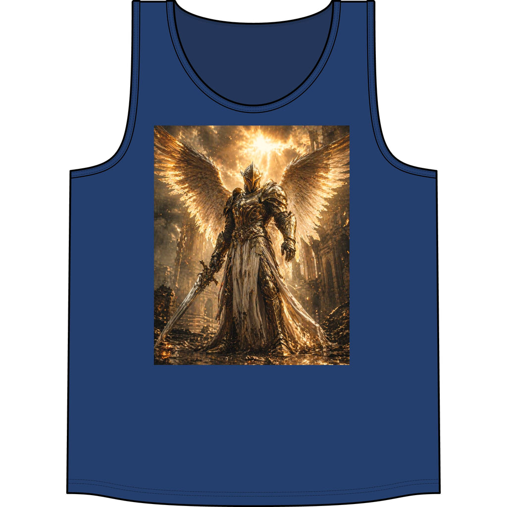 Guardian Angel Warrior Tank Top — Golden Fantasy Armor Concert Tee