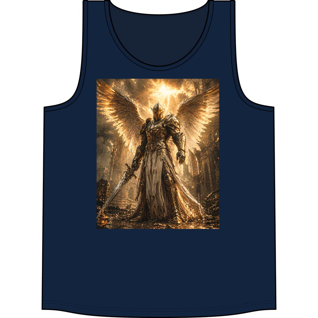 Guardian Angel Warrior Tank Top — Golden Fantasy Armor Concert Tee