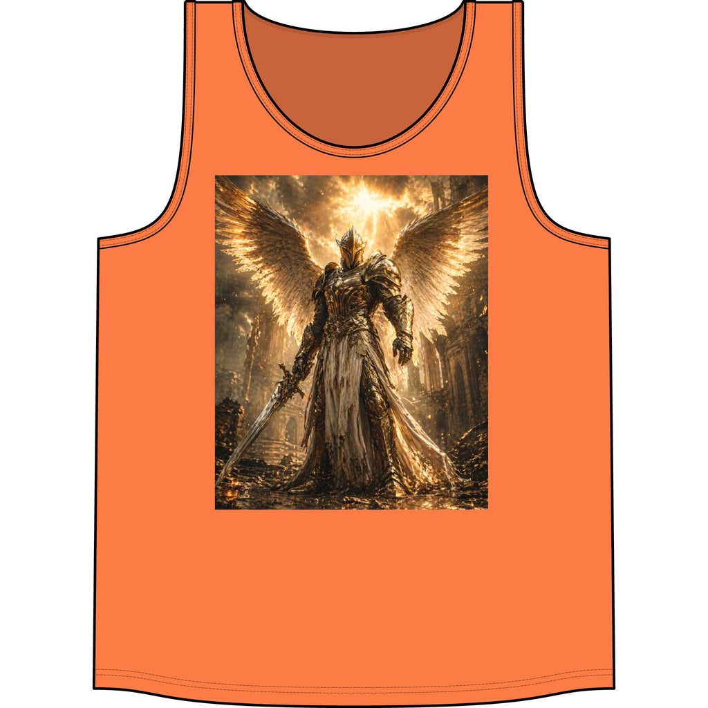 Guardian Angel Warrior Tank Top — Golden Fantasy Armor Concert Tee
