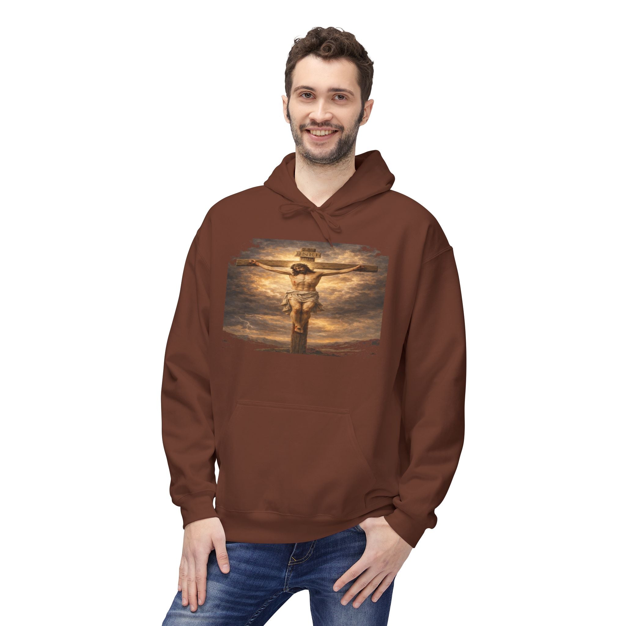 Jesus Christ on the Cross -Hoodie — Christian Faith Inspirational Pullover