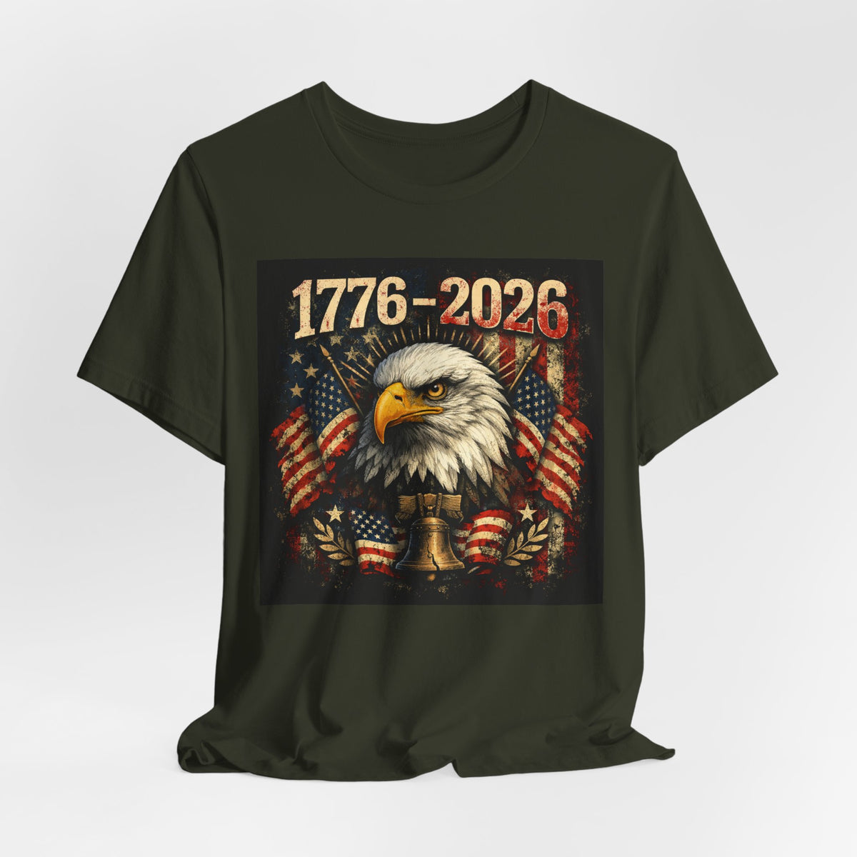 1776-2026 Eagle Patriotic T-Shirt — American Flag Liberty Bell Tee