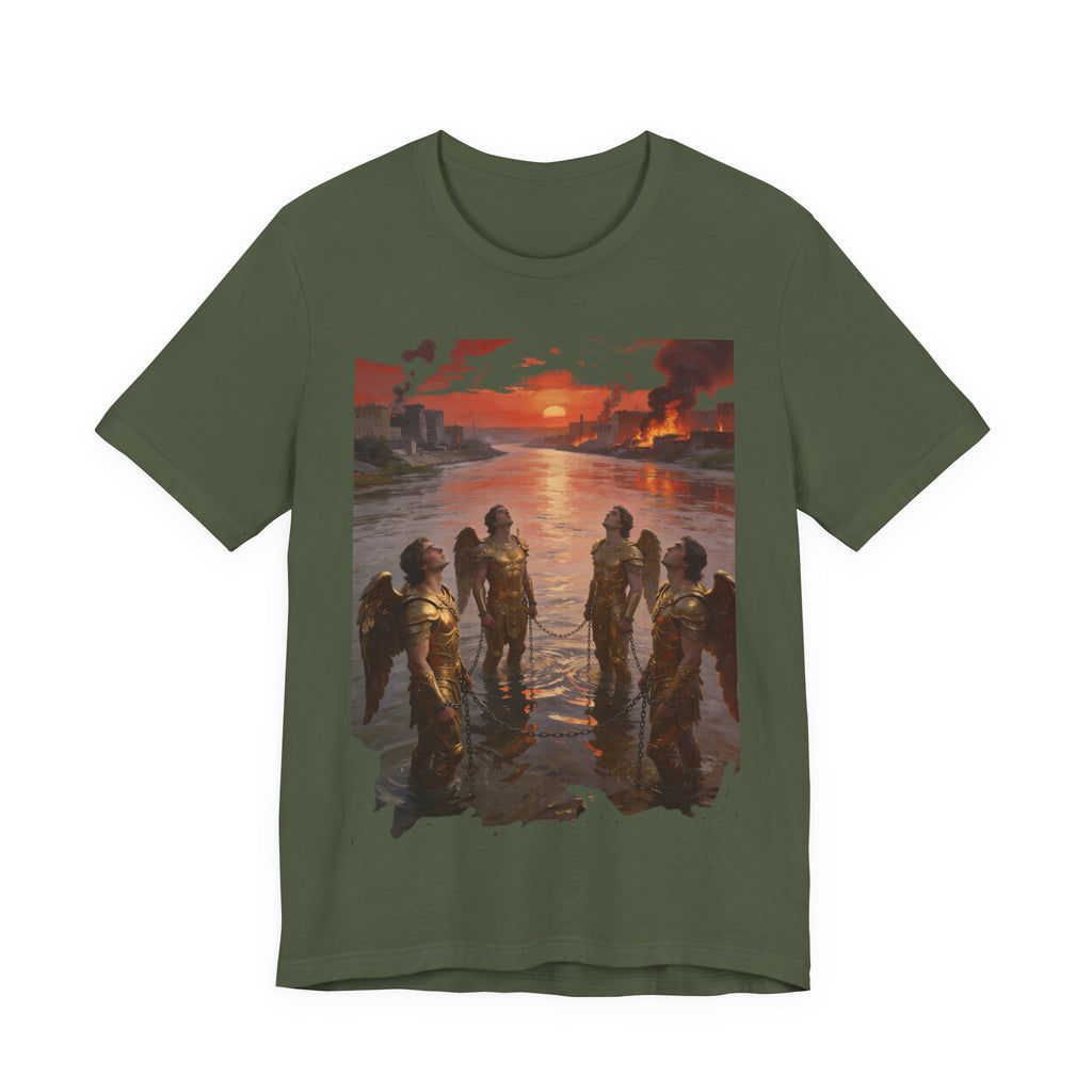 Revelation 9 reveals four fallen angels bound in the Euphrates River,T-Shirt