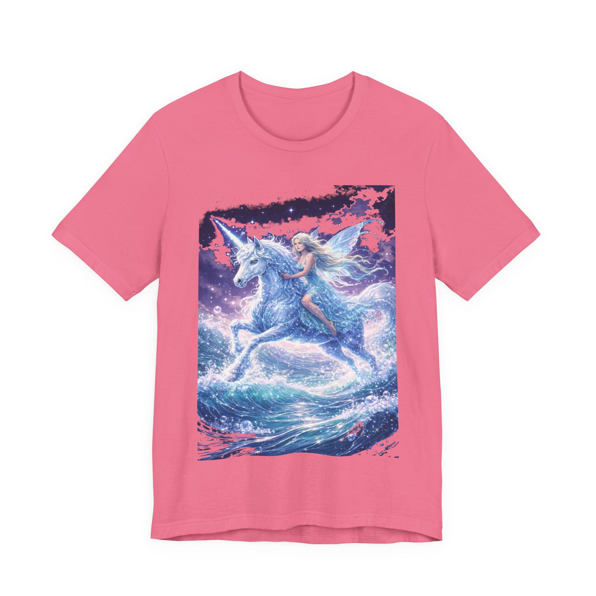 Mystical Unicorn Rider T‑Shirt – Fantasy Pegasus Night Sky Graphic Tee