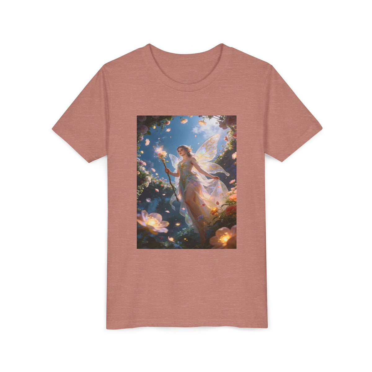 Fairy Glow Youth Tee — Enchanted Forest Fairy Graphic T-Shirt