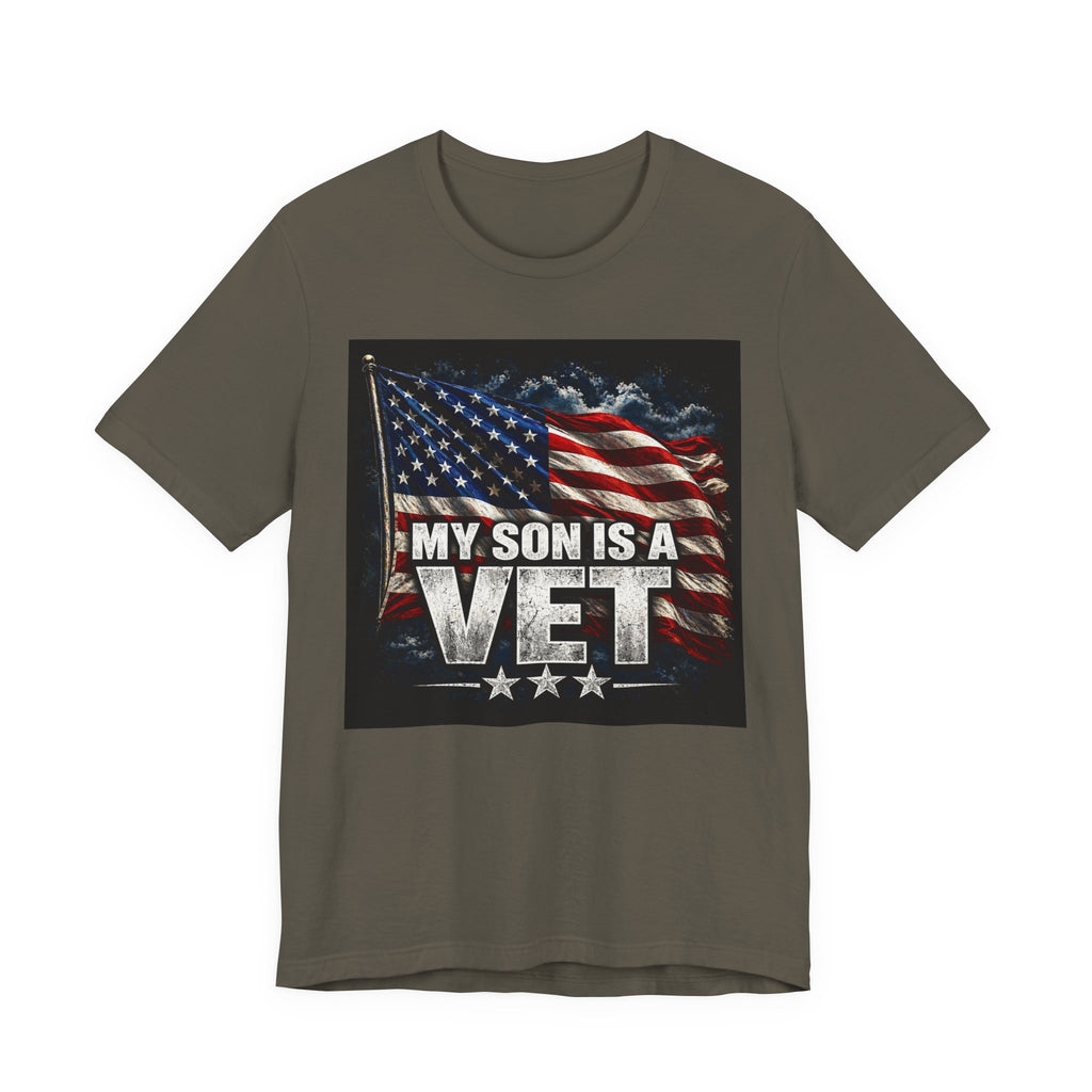 My Son Is A Vet T‑Shirt — Patriotic American Flag Tee for Proud Parents