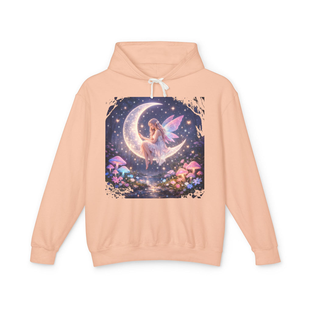 Fairy on the Moon Hoodie — Magical Mushroom Night Sky Pullover