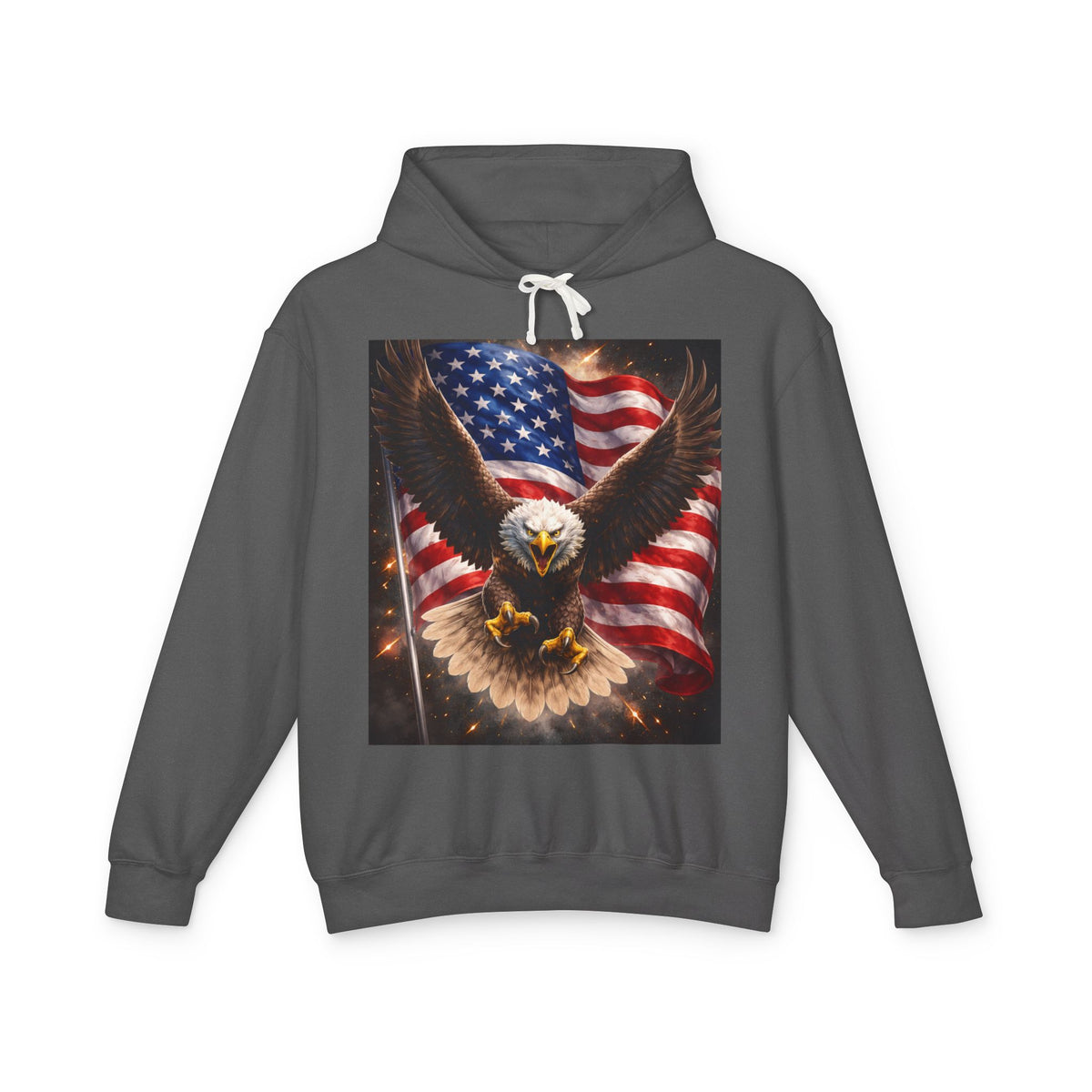 American Flag Eagle Hoodie — Patriotic Bald Eagle Sweatshirt for 4th of July