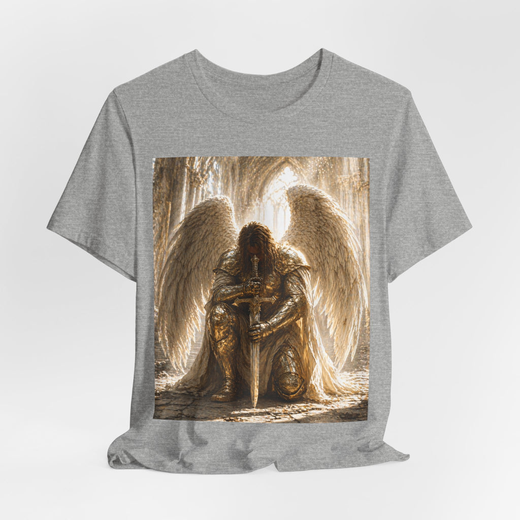Guardian Angel Graphic Tee — Praying Winged Warrior T-Shirt