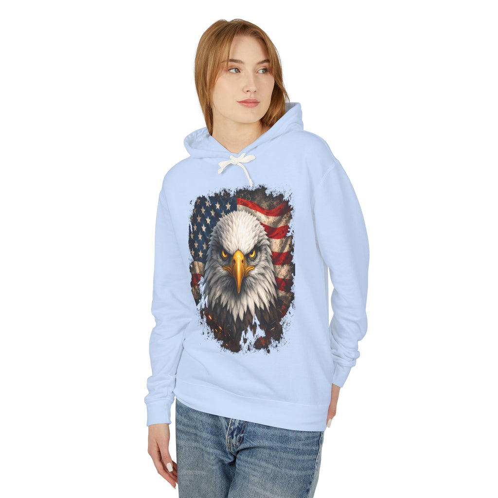 American Bald Eagle Hoodie — Patriotic Flag Graphic Sweatshirt
