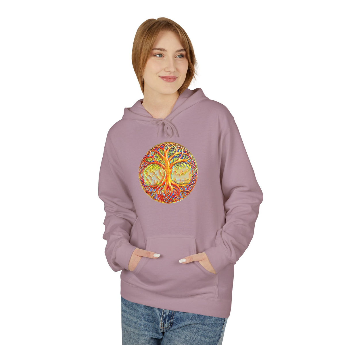 Yggdrasil, the Tree of Life, Cotton Hoodie — Tropical Vibes Graphic Hoodie