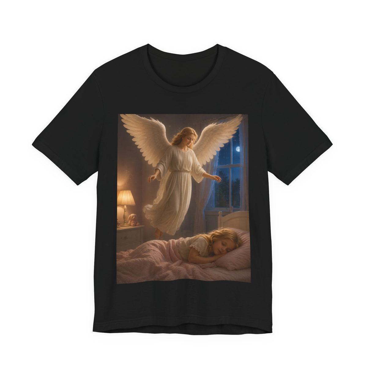 Guardian Angel T‑Shirt — Peaceful Night Prayer Tee for Kids & Parents