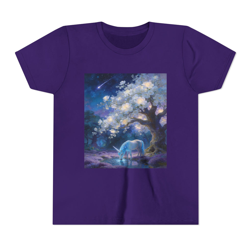 Youth Tee — Dreamy Moonlit Deer & Blossom Tree Graphic