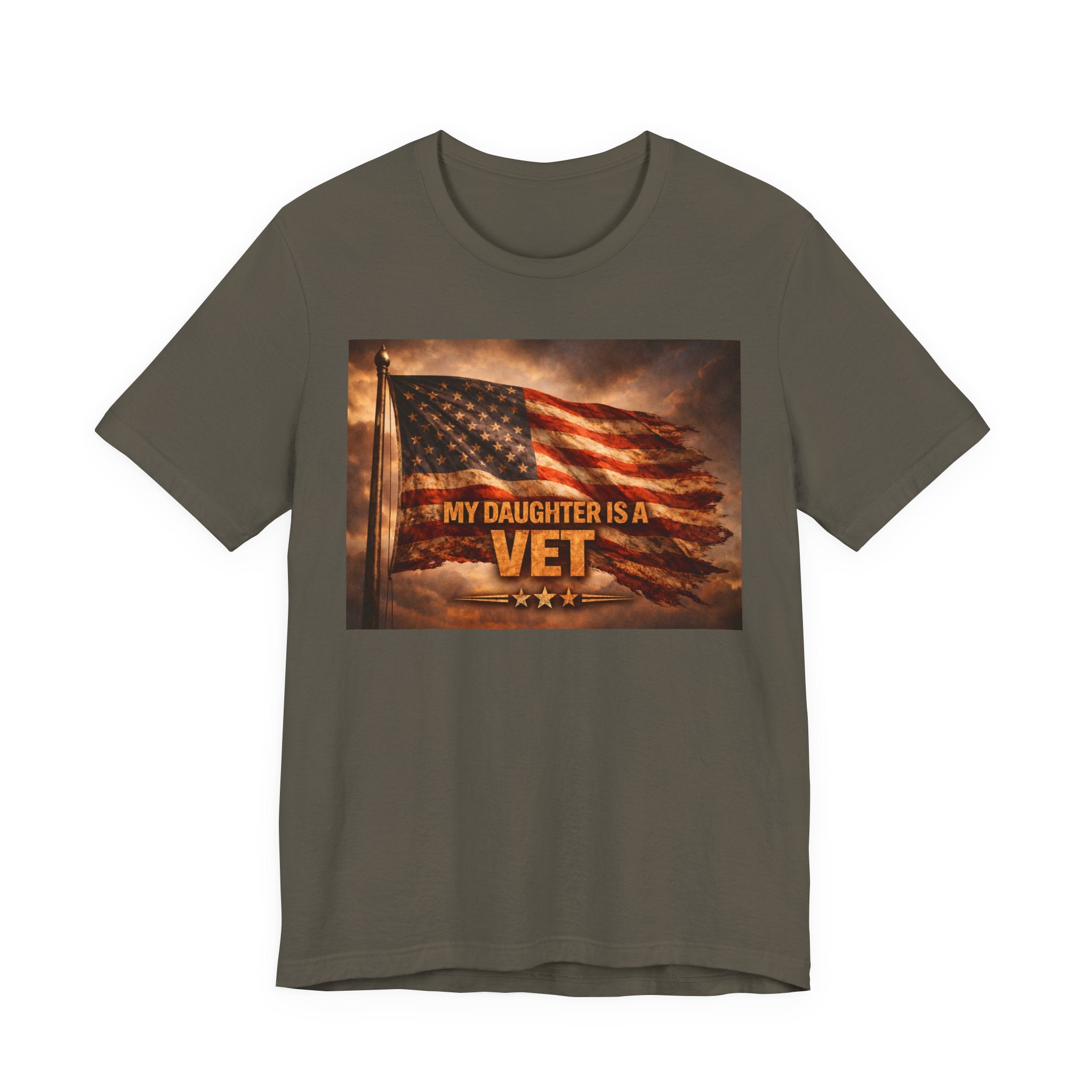 My Daughter Is A Vet T-Shirt — American Flag Military Pride Tee