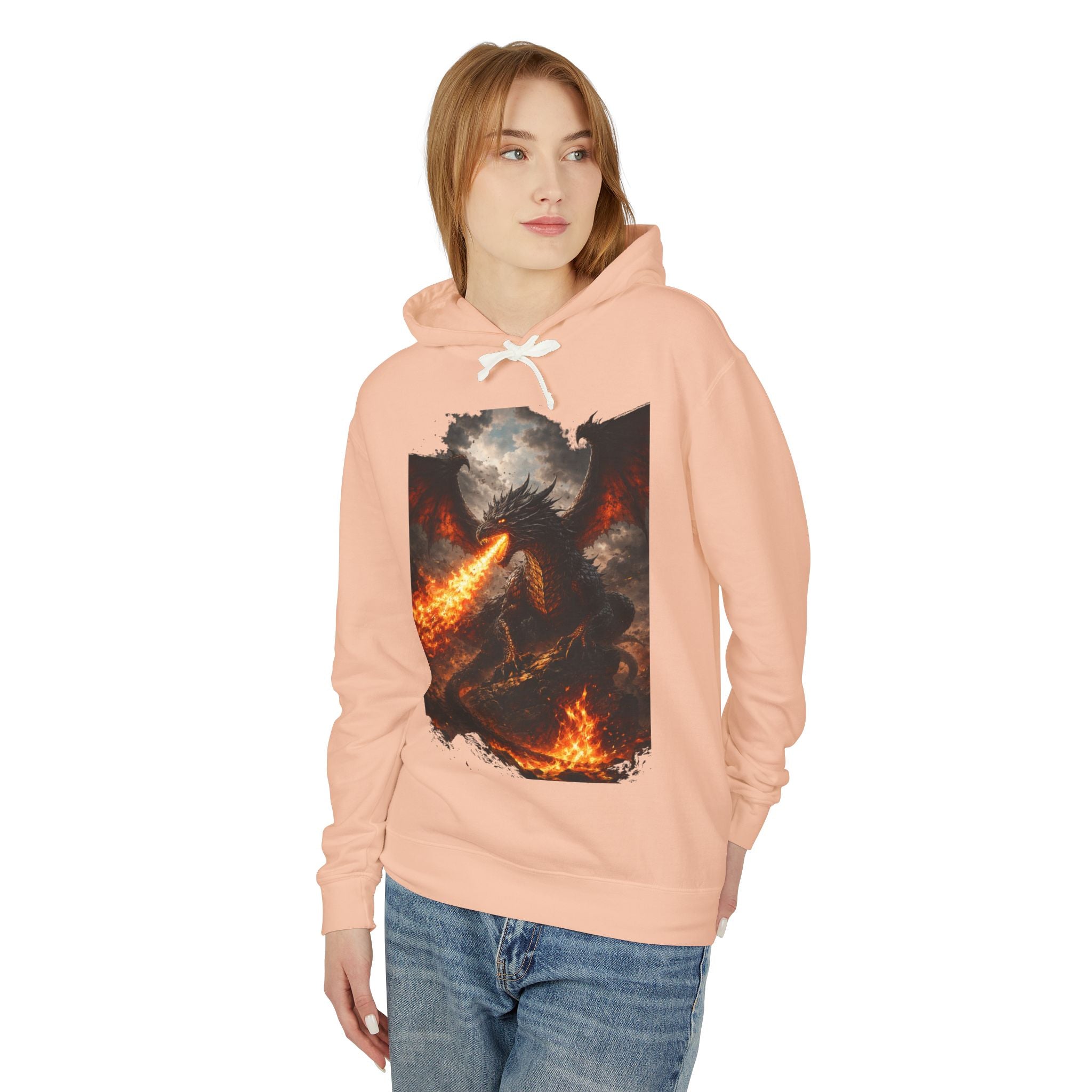 Dragon Fire Hoodie – Mythical Fire-Breathing Dragon Graphic Hoodie