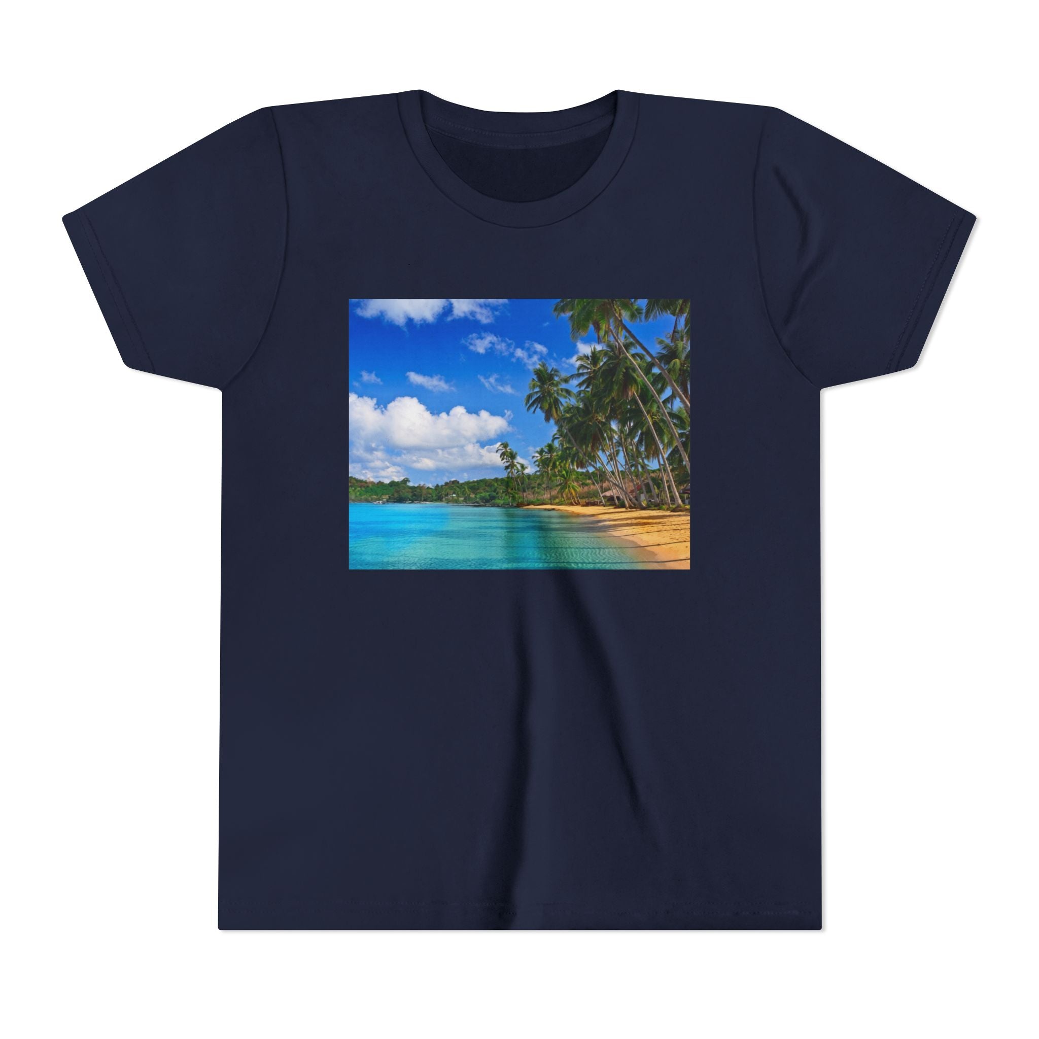 Youth Tee — Tropical Beach Photo Print Summer Vacation Shirt