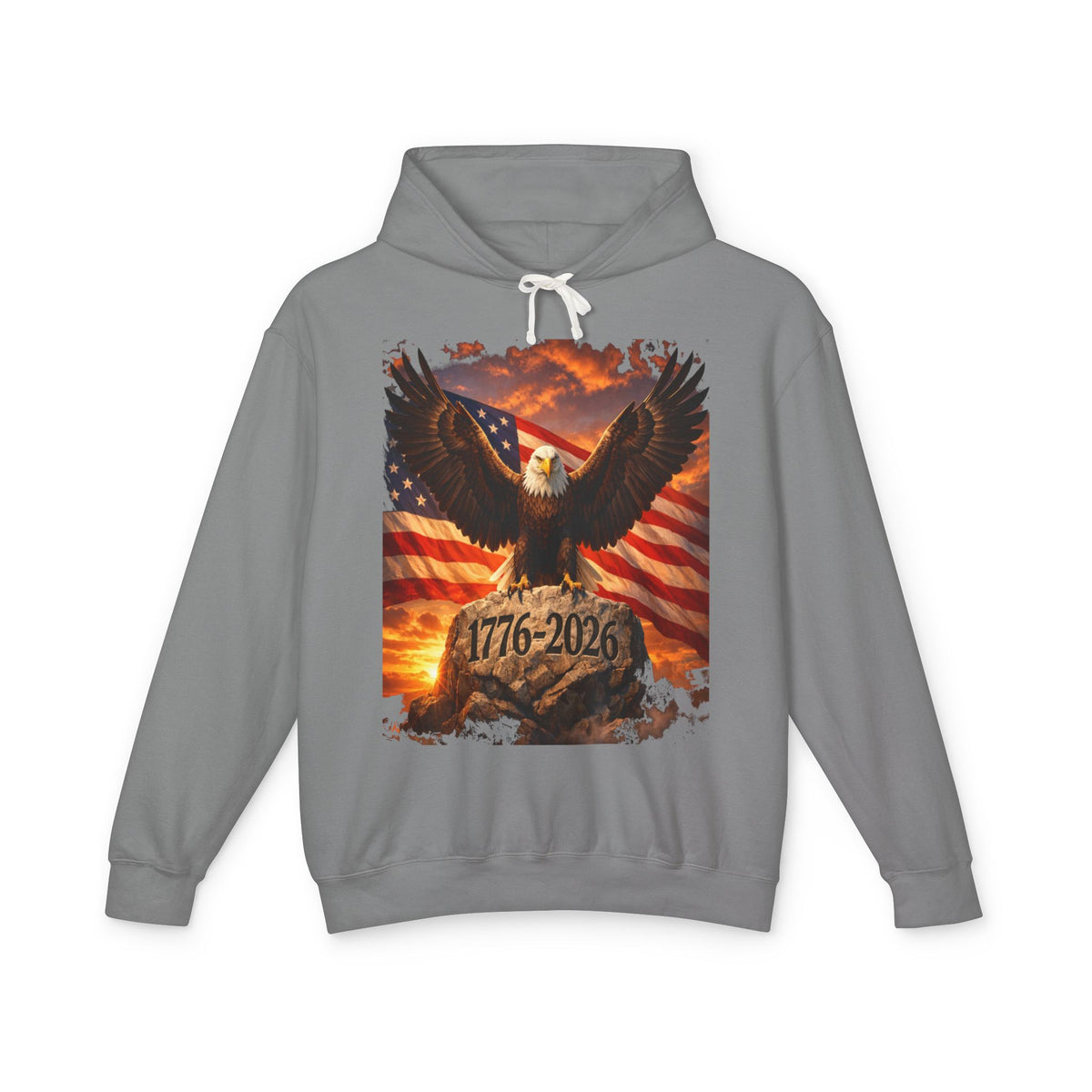 Patriotic Eagle Hoodie — 1776-2026 American Flag Sweatshirt