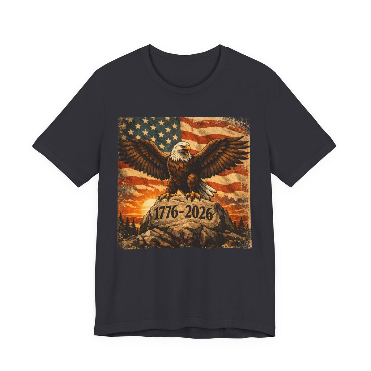 Patriotic Eagle Tee — 1776-2026 American Flag Graphic T-Shirt