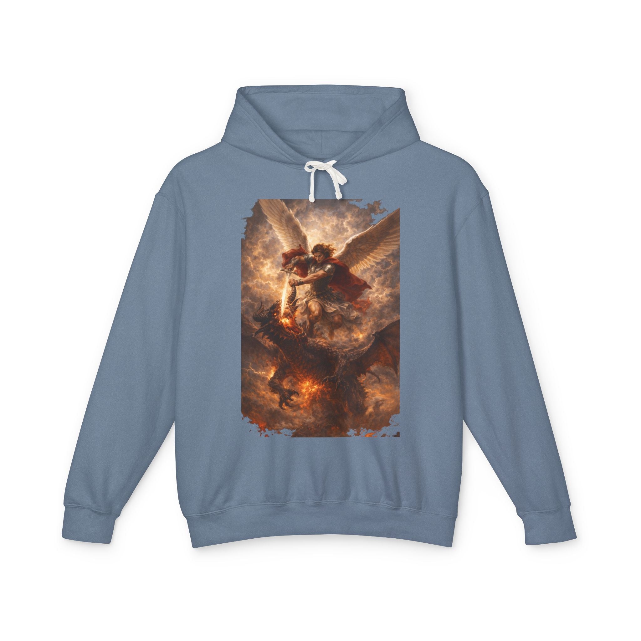 Angel Battle Hoodie — Dramatic Renaissance Angel Artwork Pullover