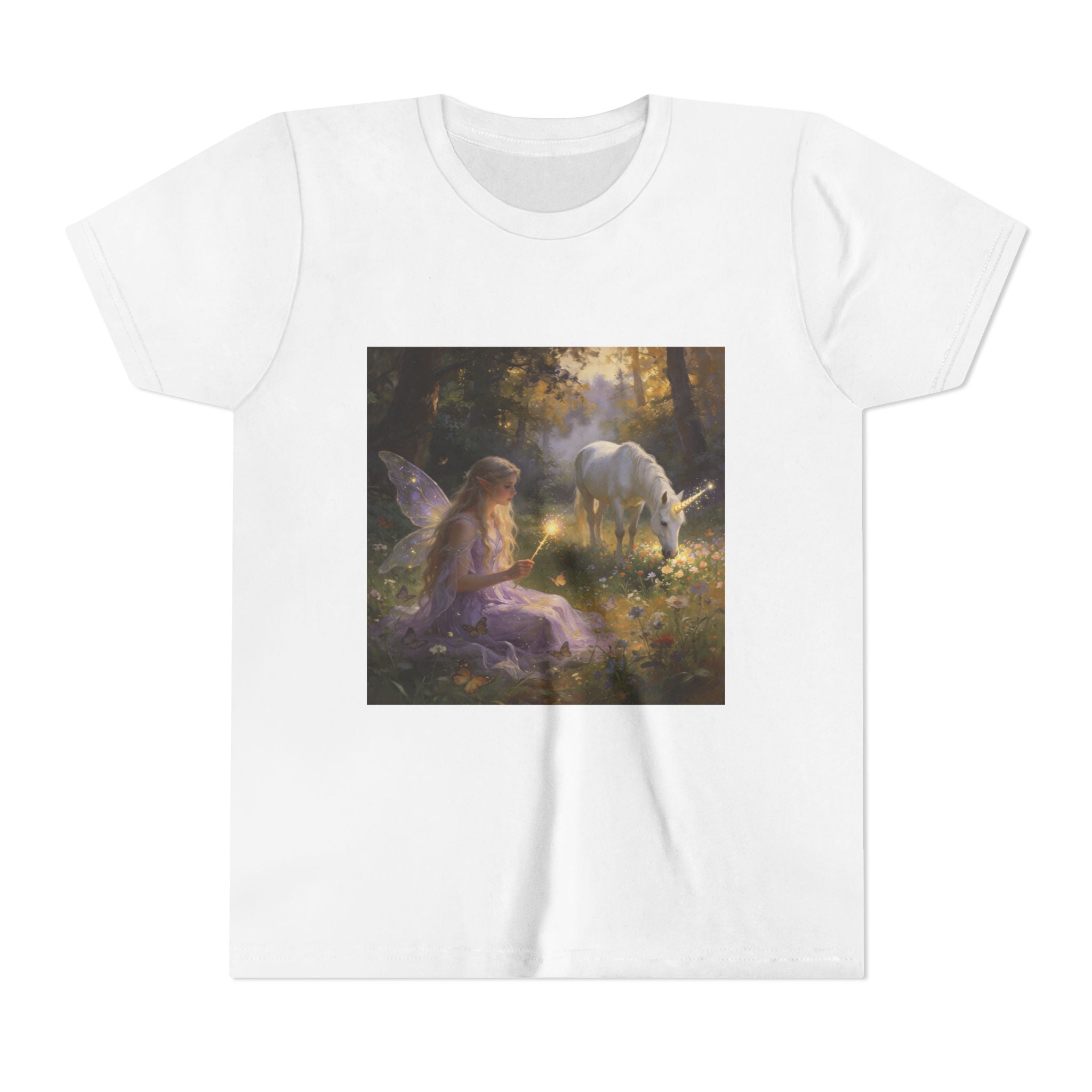 Youth Tee — Fairy and Unicorn Enchanted Forest Design