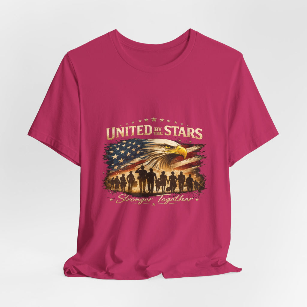 United We Stand T-Shirt – Patriotic Eagle & Soldiers “Stronger Together” Tee