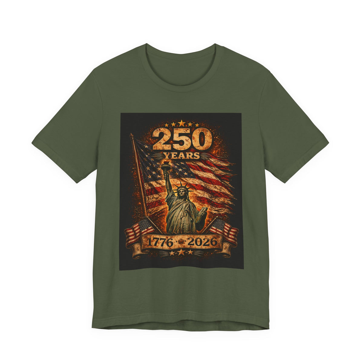 250 Years USA Liberty T-Shirt – 1776-2026 American Flag & Statue of Liberty Tee