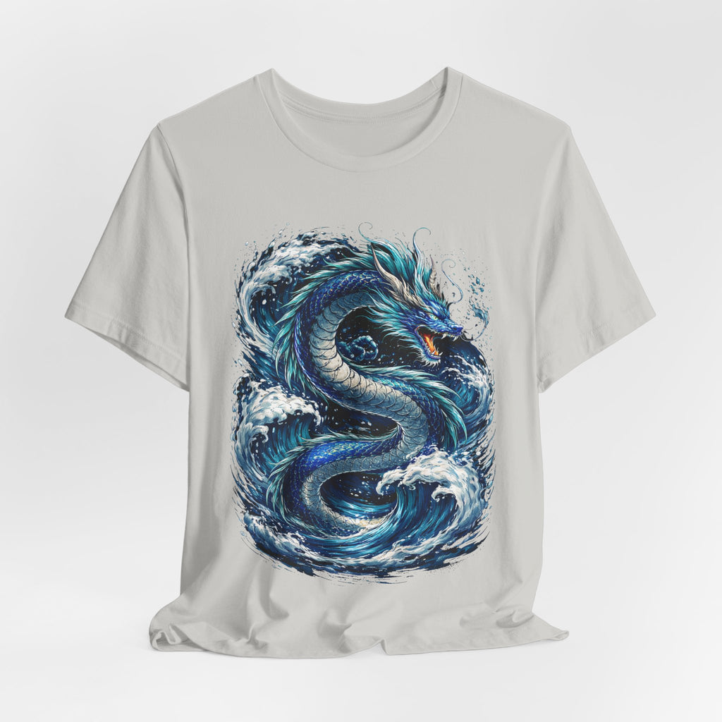 Ocean Dragon Graphic Tee — Blue Wave Serpent T-Shirt