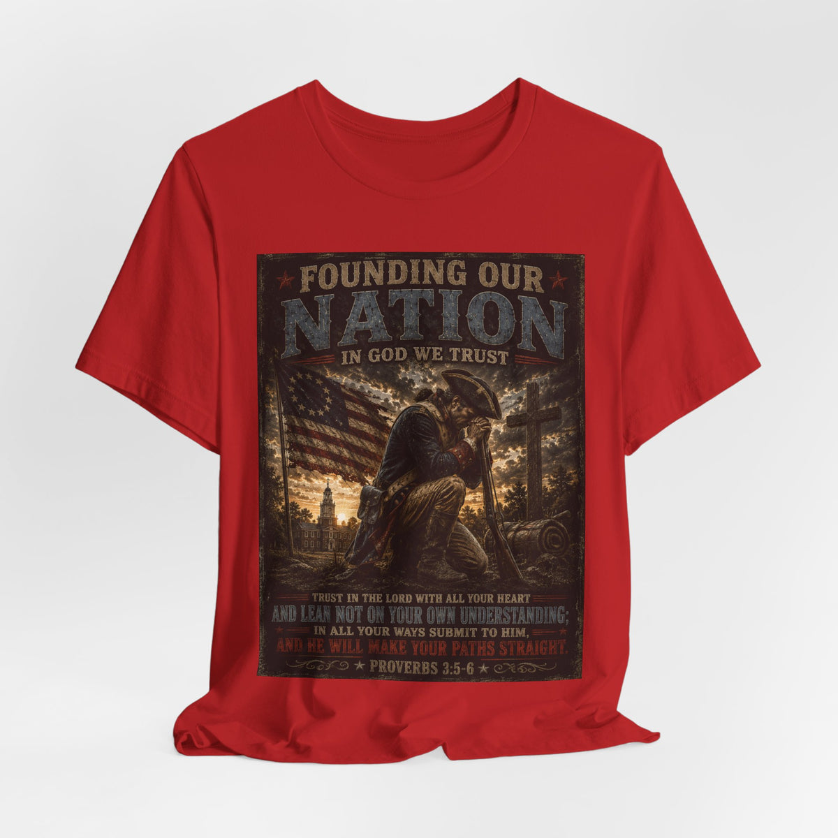 Founding Our Nation Eagle T-Shirt — "In God We Trust" Patriotic Christian Tee