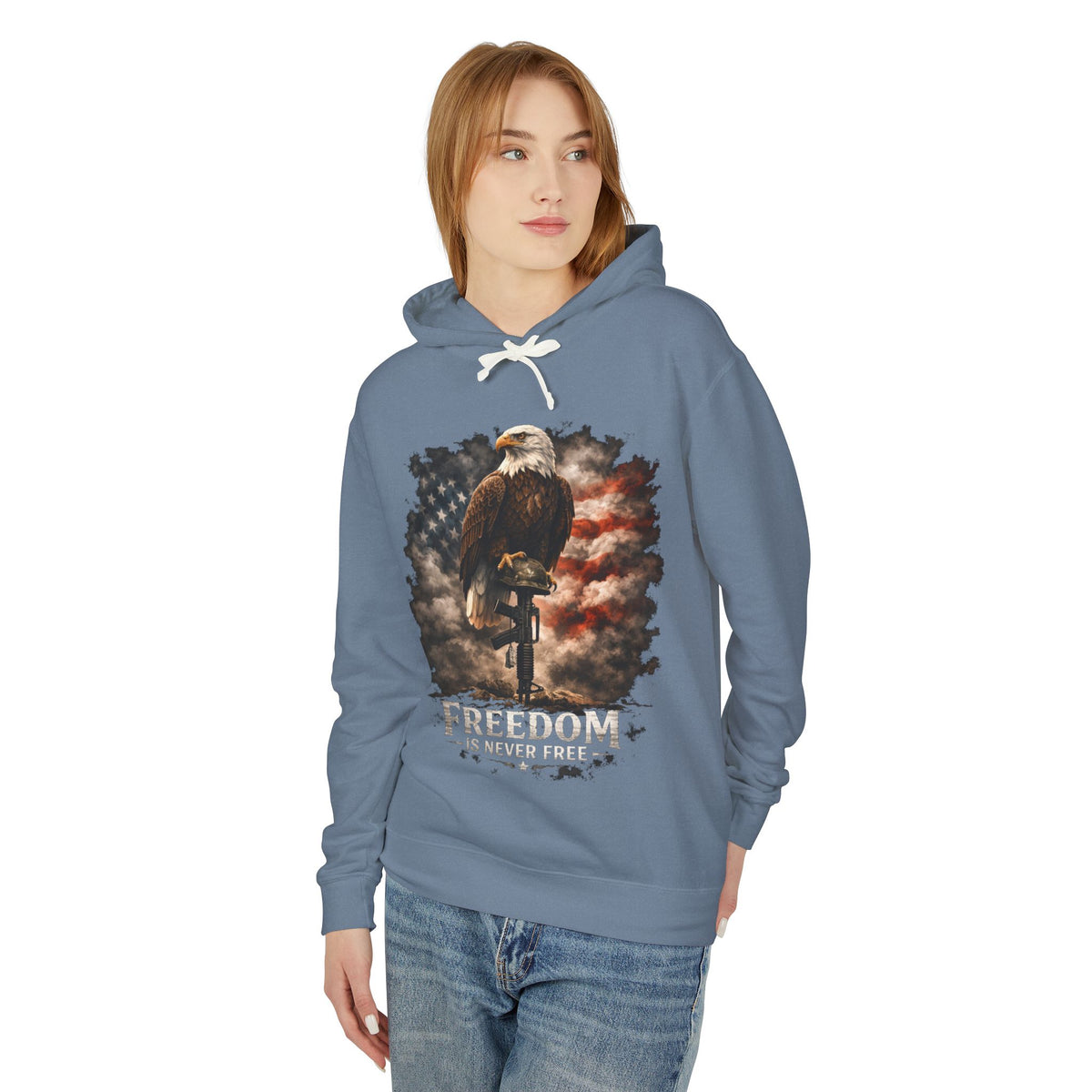 USA Egale and Flag Hooded Sweatshirtas