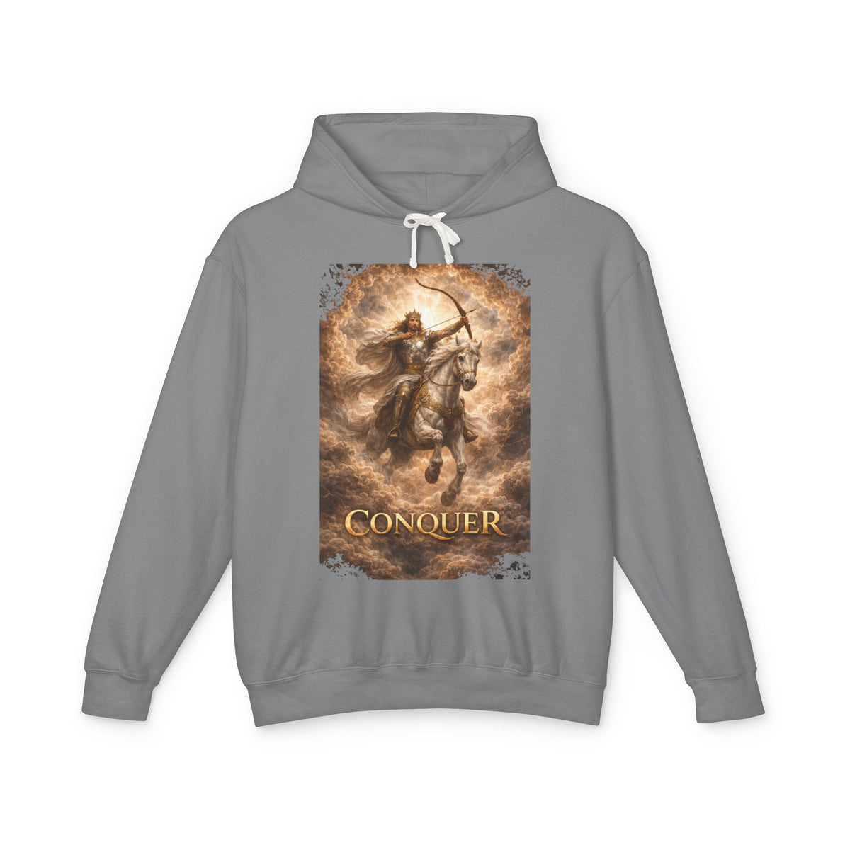 The white horse from Revelation 6:1-2! Conquer Warrior Hoodie — Fantasy Archer Graphic Pullover
